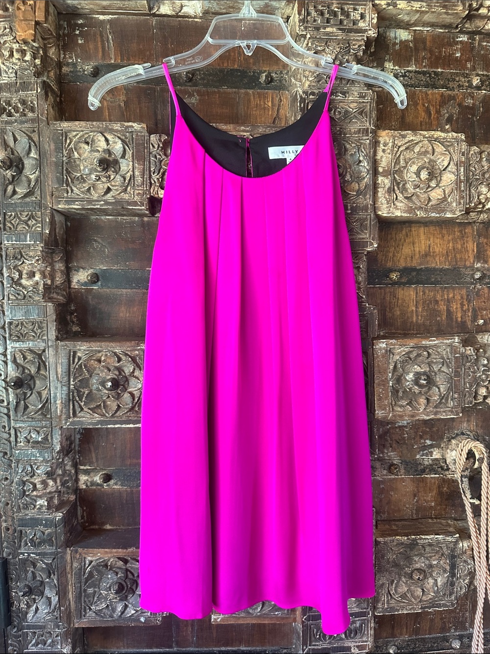 Milly Fuchsia Pleated Silky Tank